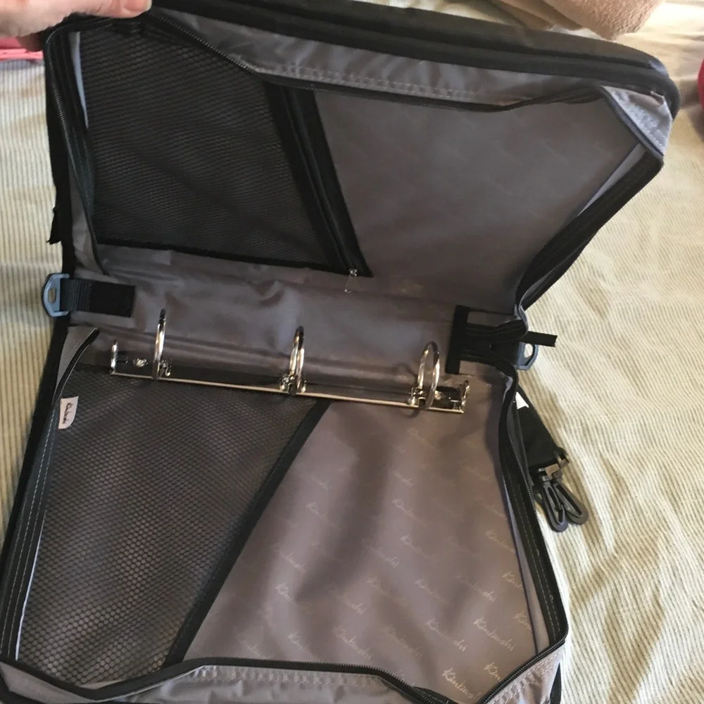 Stylish Black and Gray 3 Rings zipper binder